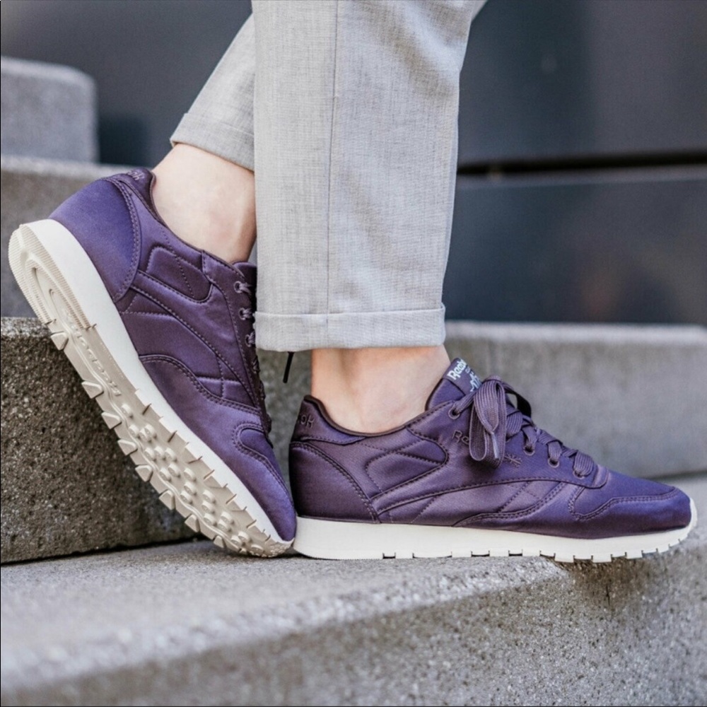 Reebok Classics in satin plum Sz 7.5